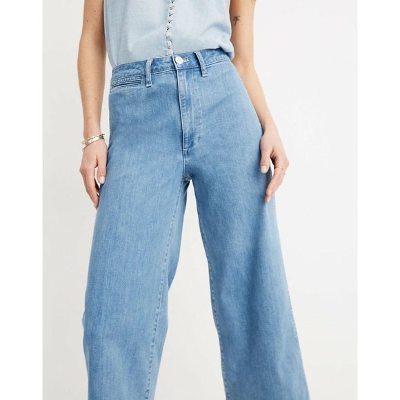 Madewell Denim - Madewell Emmet Wide Leg Crop Jeans Langston Wash Womens 26